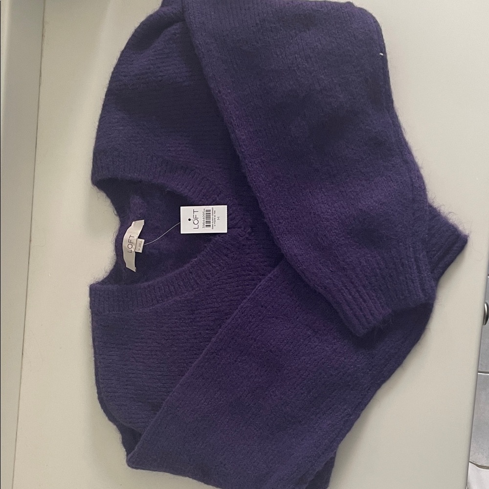 LOFT Purple Crew Neck Sweater